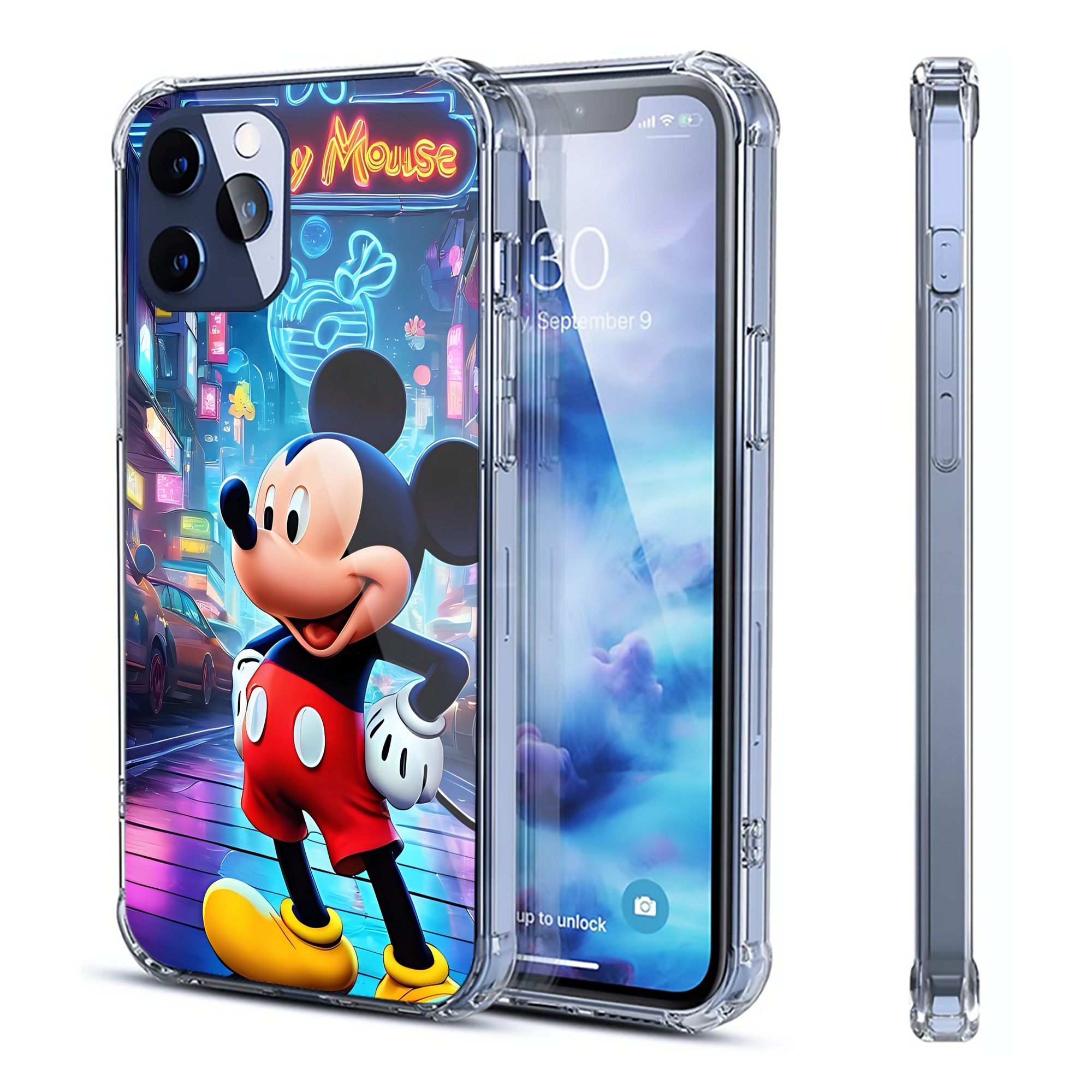 ミッキーマウス Mickey Mouse 【iPhone 12シリーズ対応】透明スマホケース（クリアソフトケース）